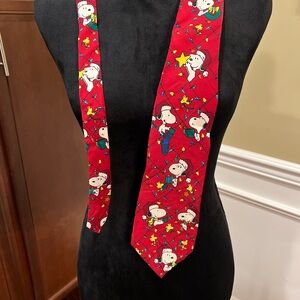 Peanuts Red Snoopy Character Necktie